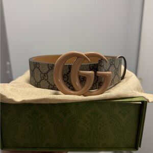 Gucci Tan GG Monogram Women's Belt